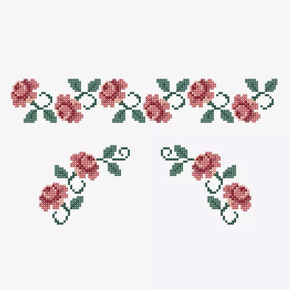 Free Pattern Rose Border Cross Stitch