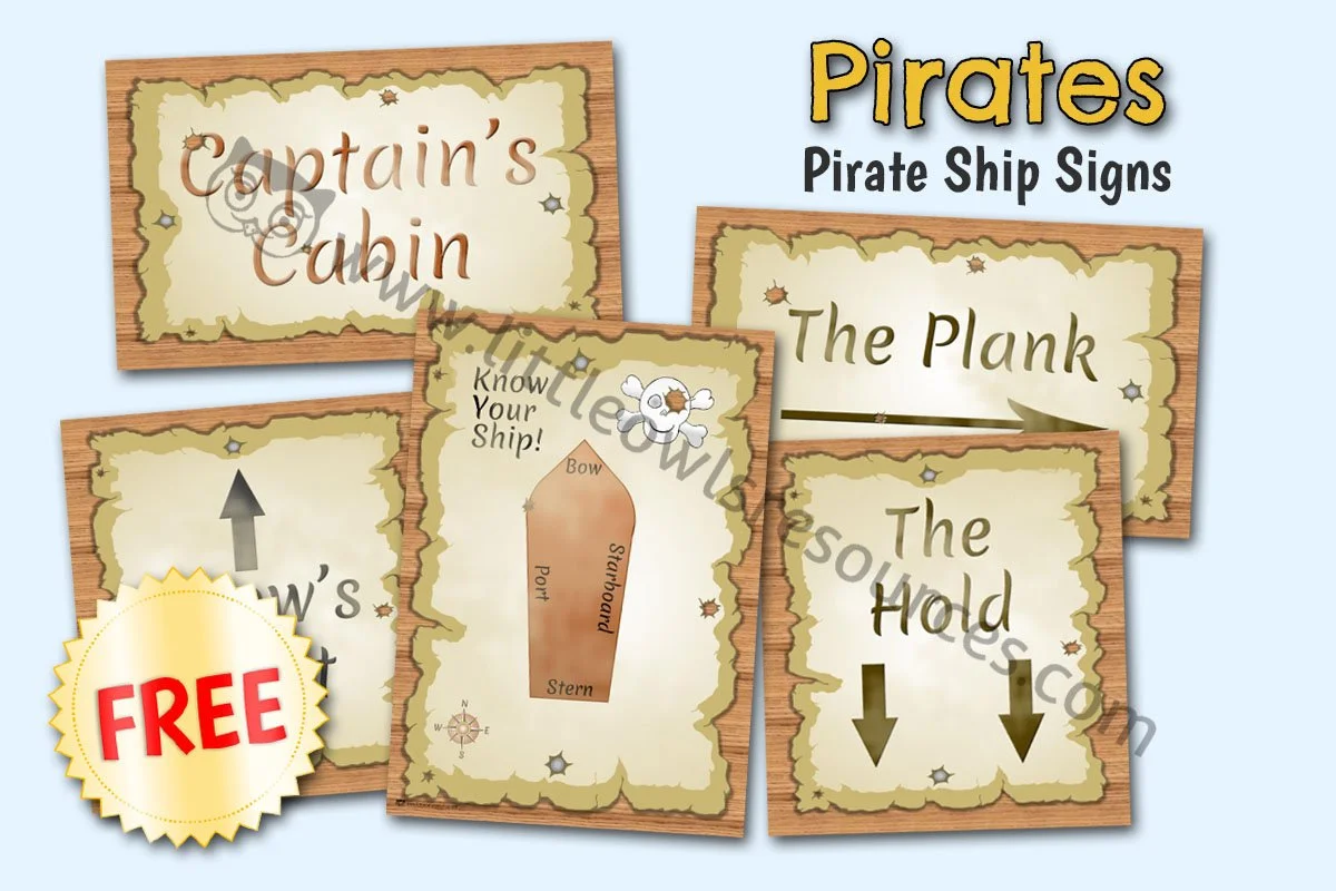 Free Pirate Ship Role Play Display Signs Free Pirate Ship Role Play Display Signs
