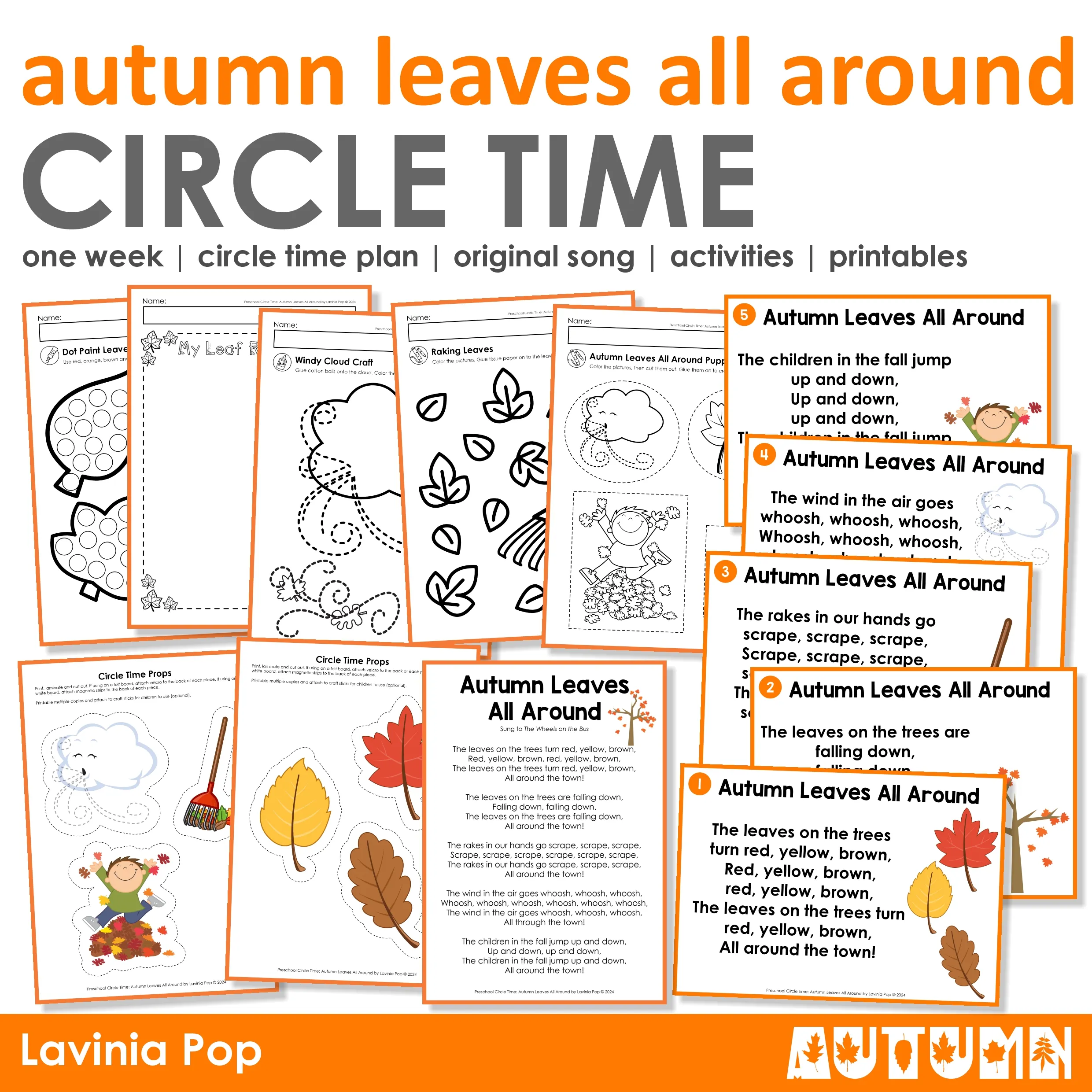 Free Preschool Circle Time Autumn Leaves All Around