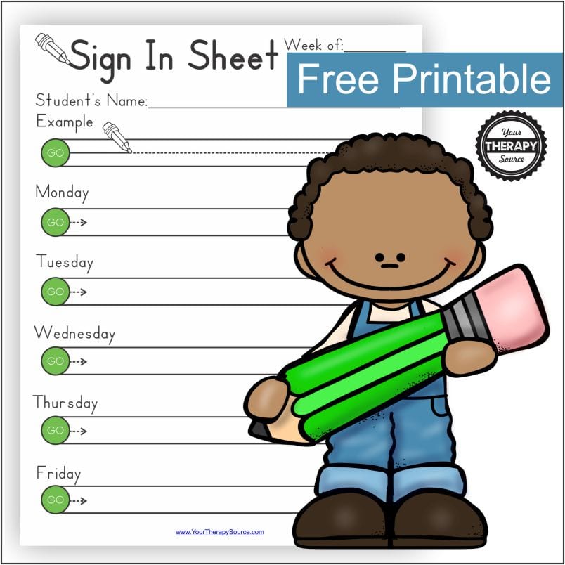 Free Preschool Sign In Sheet Developmentally Appropriate