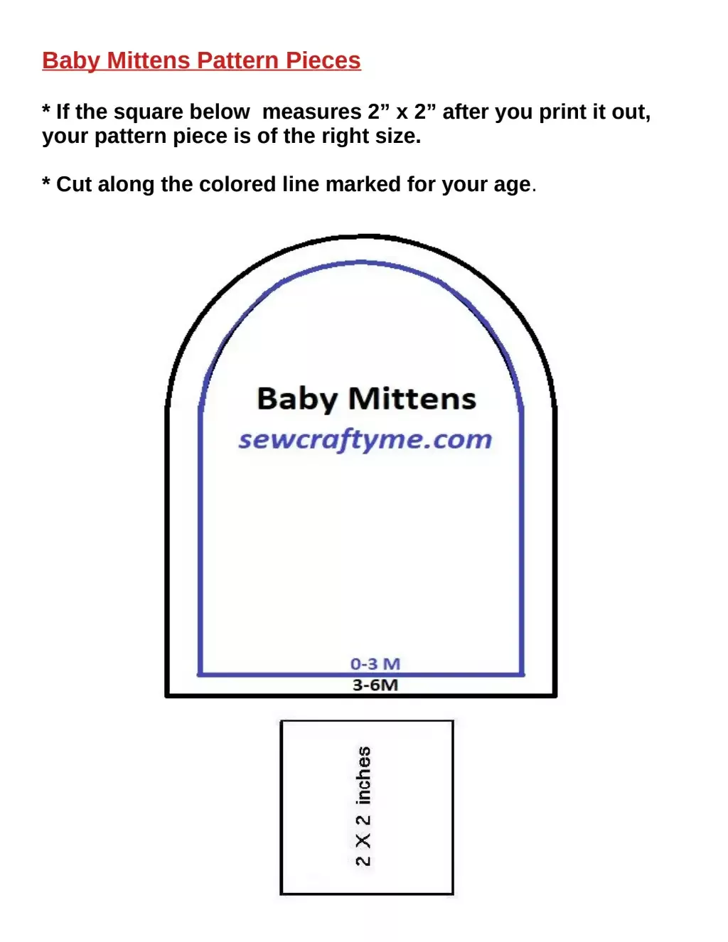 Free Printable Baby Mitten Sewing Pattern