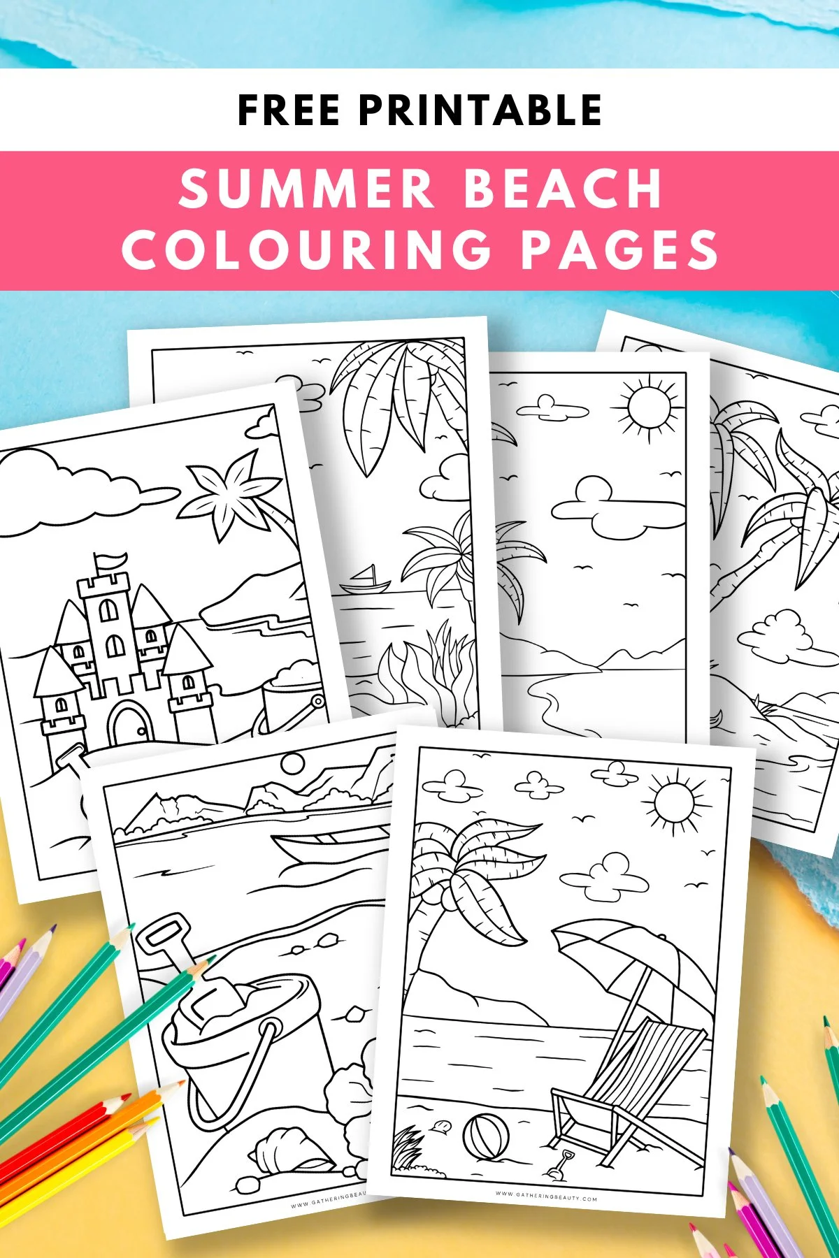 Free Printable Beach Colouring Pages For Summer Free Printable Beach Colouring Pages For Summer