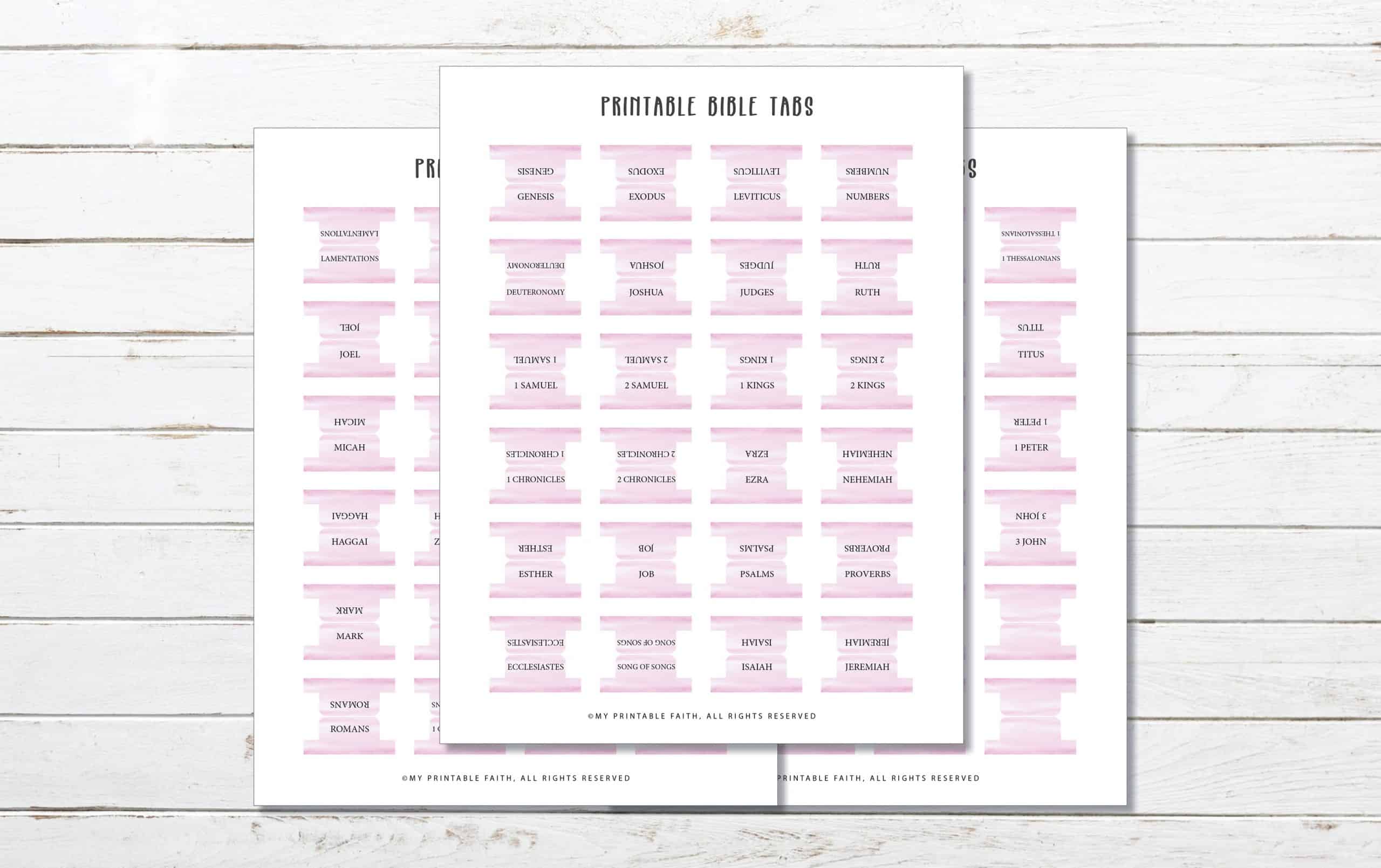 Free Printable Bible Tabs With Instructions