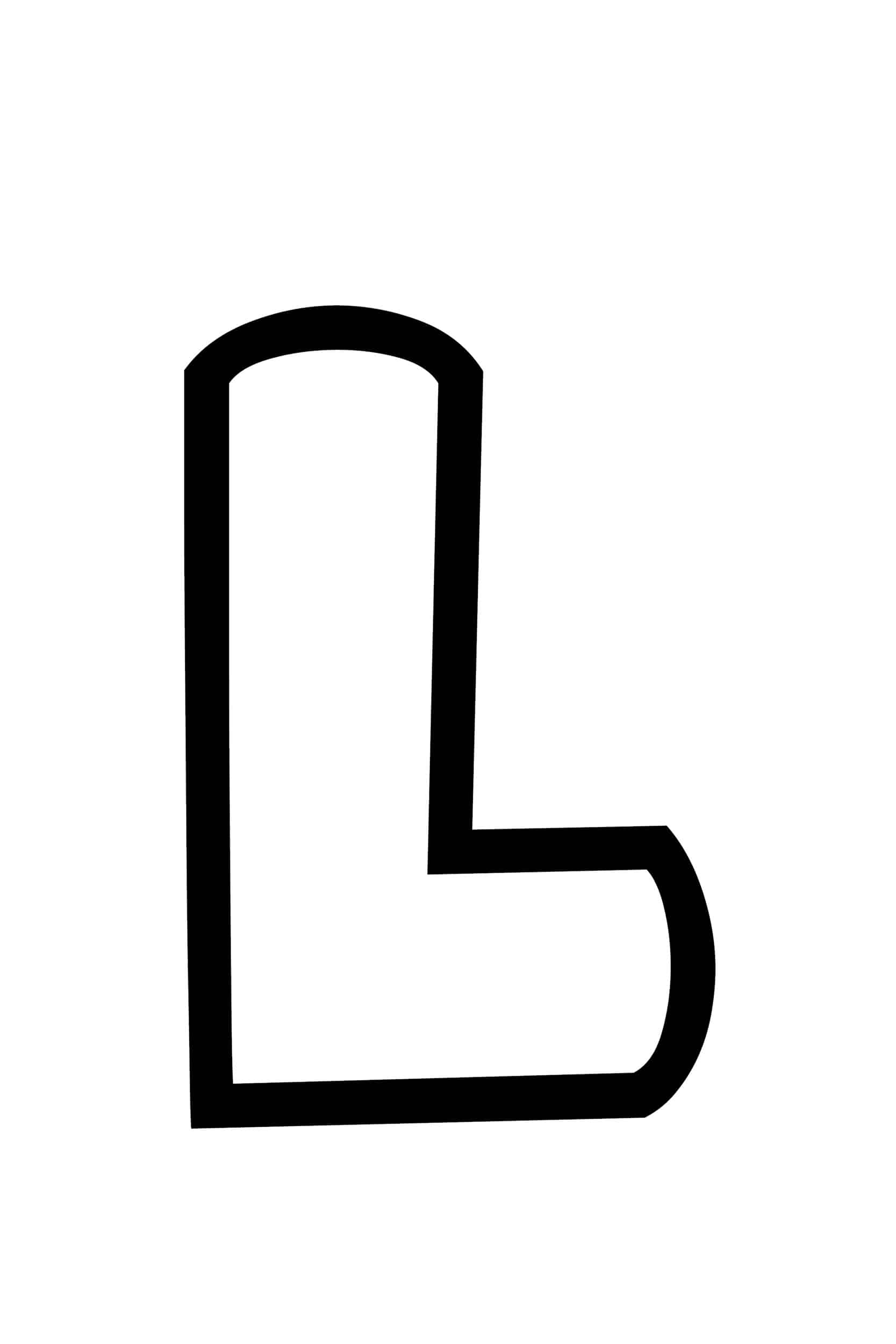 Free Printable Bubble Letter Stencils Bubble Letter L Stencil