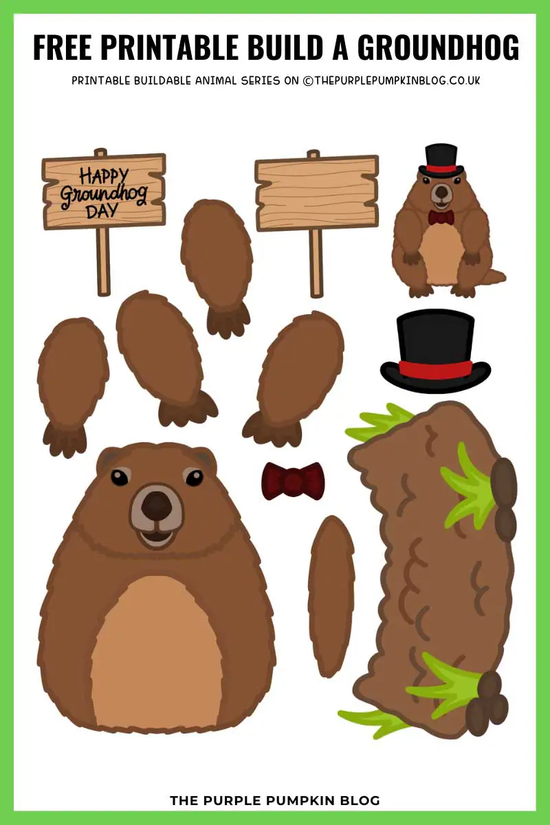 Free Printable Build A Groundhog Craft Template For Groundhog Day Punxsutawney Phil Free Printable Build A Groundhog Craft Template For Groundhog Day Punxsutawney Phil