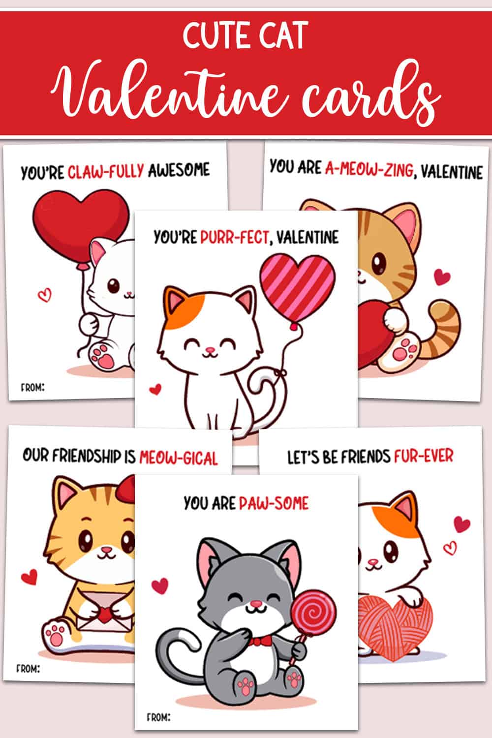 Free Printable Cat Valentine Cards For Kids Free Printable Cat Valentine Cards For Kids