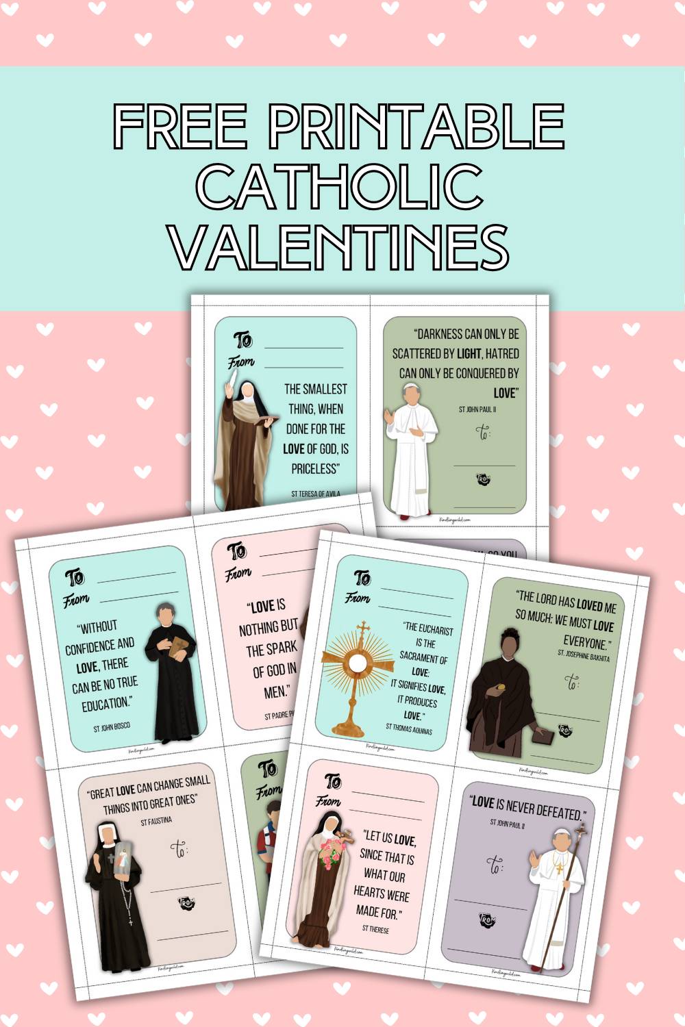 Free Printable Catholic Saint Valentines With Quotes