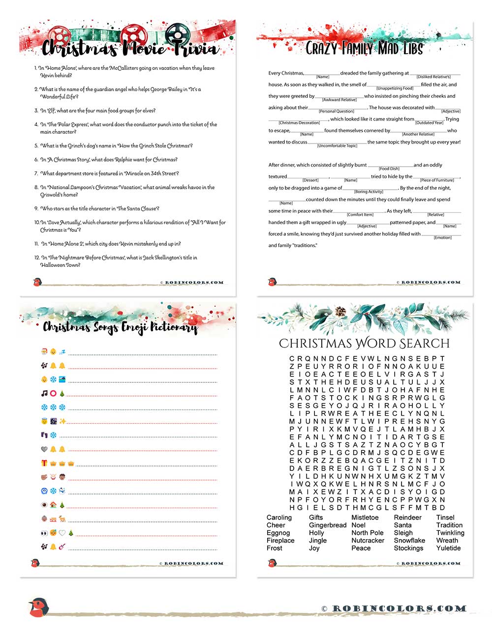 Free Printable Christmas Games For Adults