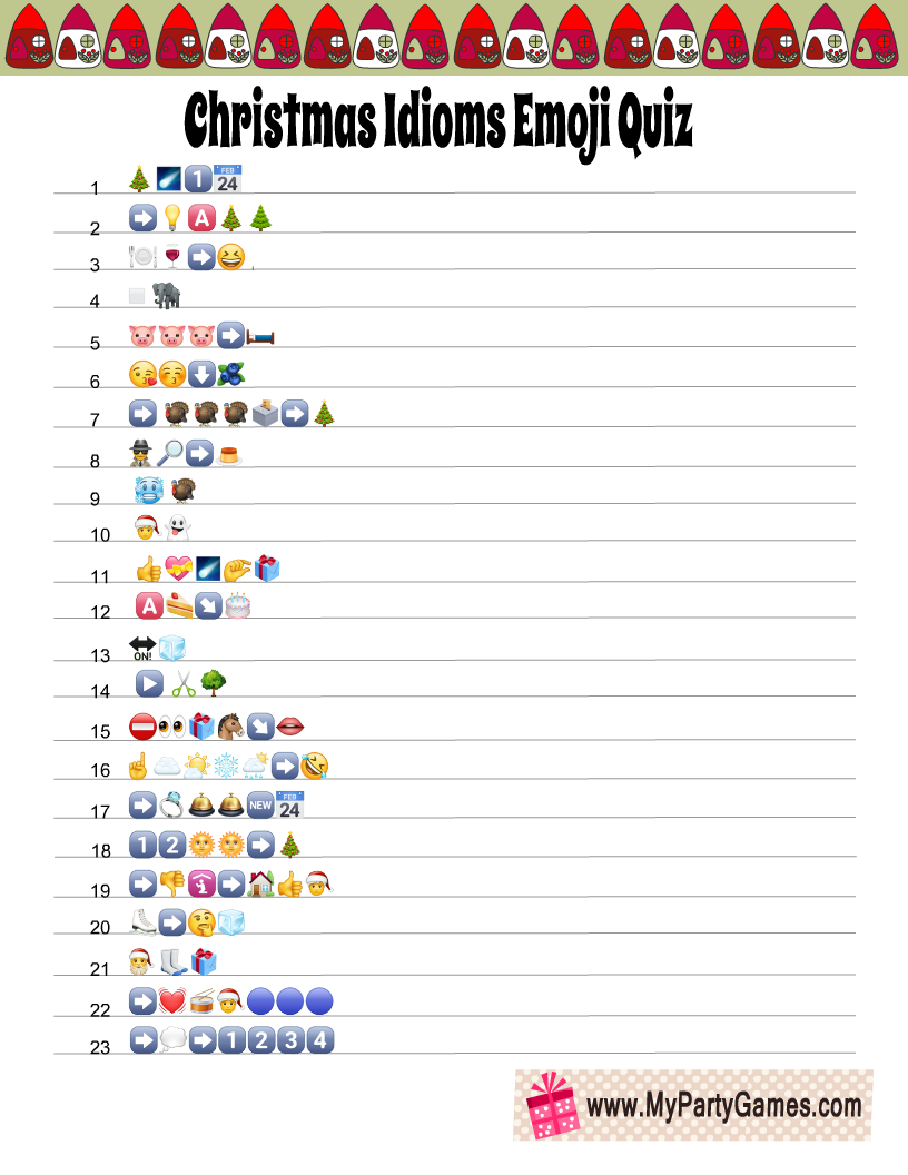 christmas songs printable emoji quiz with answers