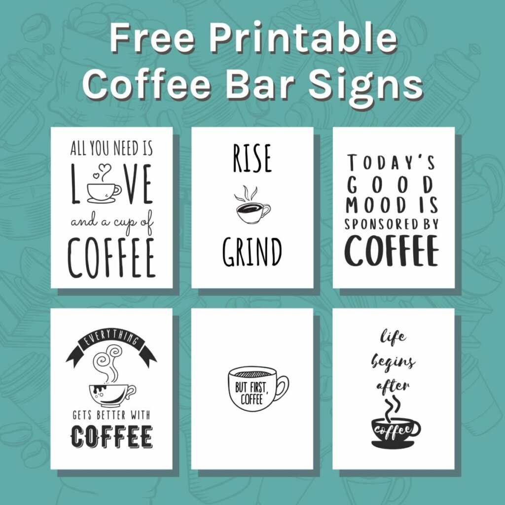 Free Printable Coffee Bar Signs Fridge Magnets