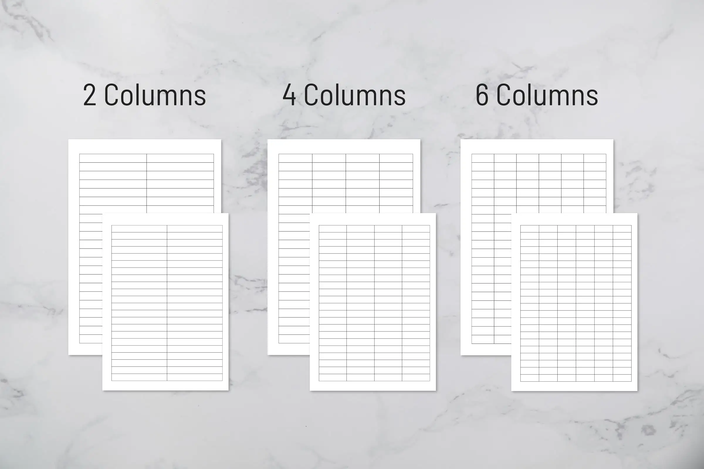 free printable column templates