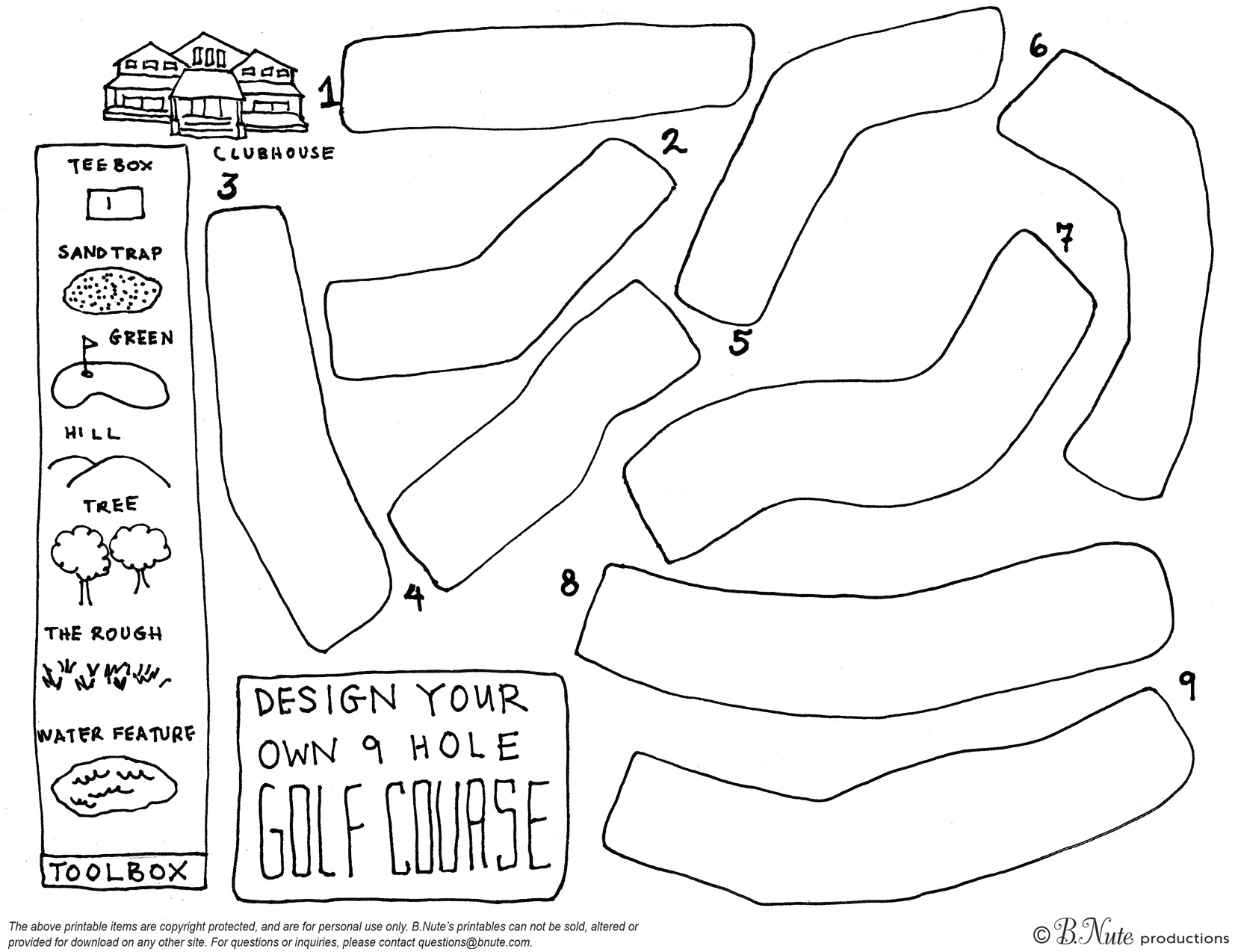 Free Printable Design Your Own 9 Hole