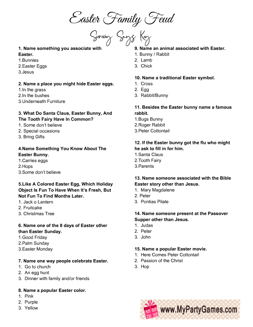 bible family feud questions and answers printable free