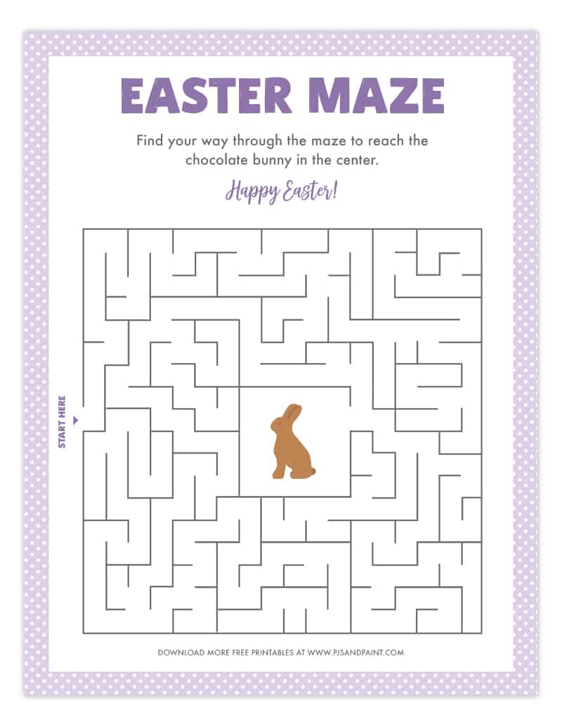 Free Printable Easter Maze Easter Games And Activities