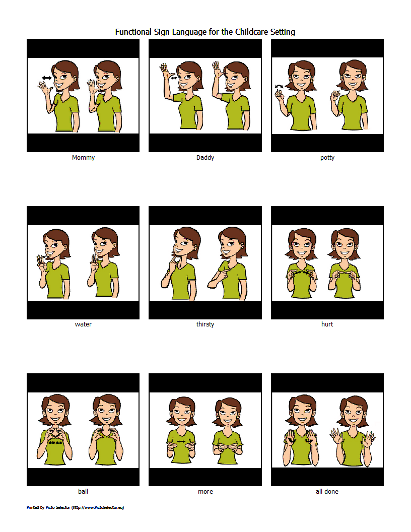 Free Printable Functional Sign Language For The Childcare Setting Free Printable Functional Sign Language For The Childcare Setting