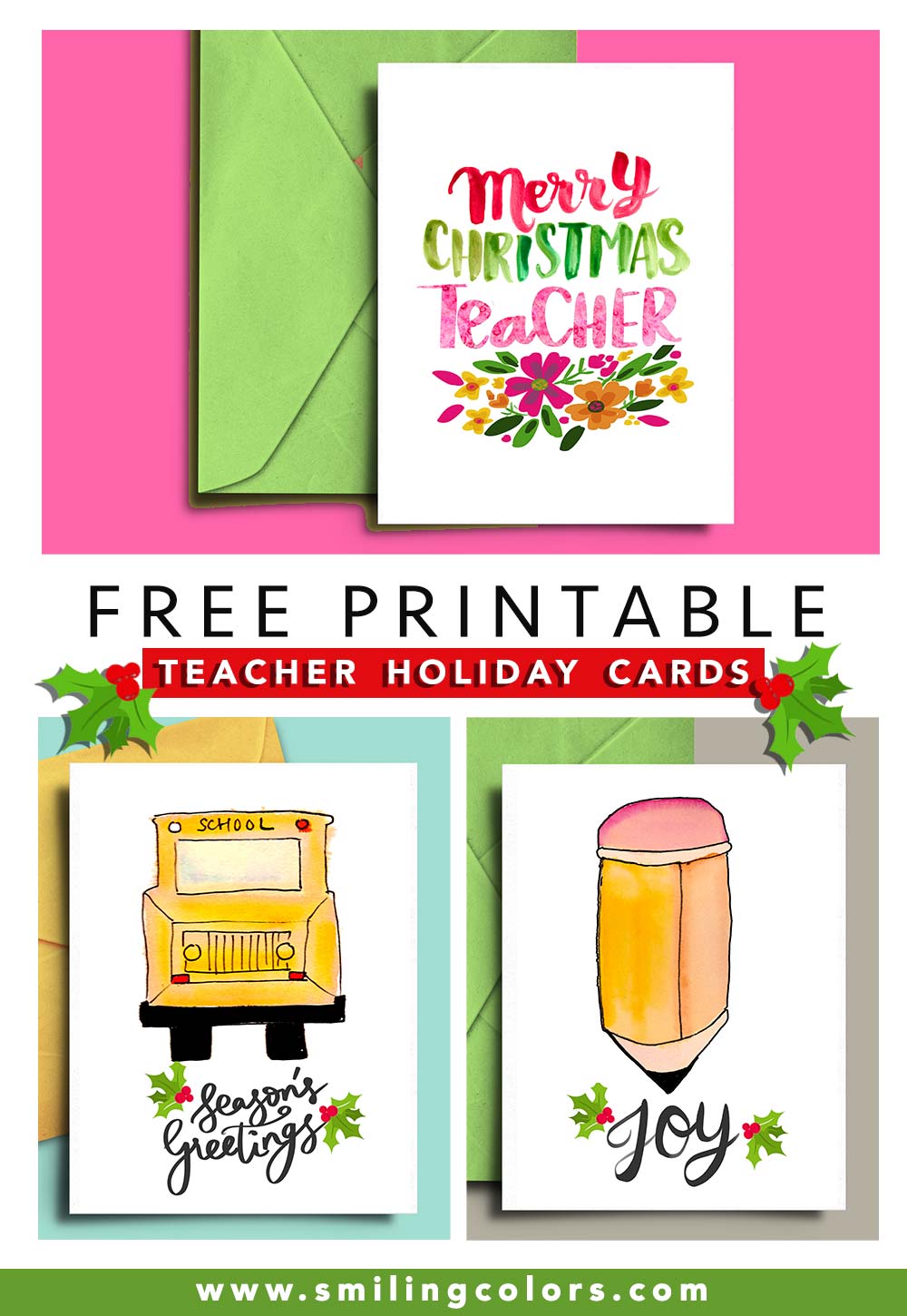 Free Printable Holiday Cards For Teachers