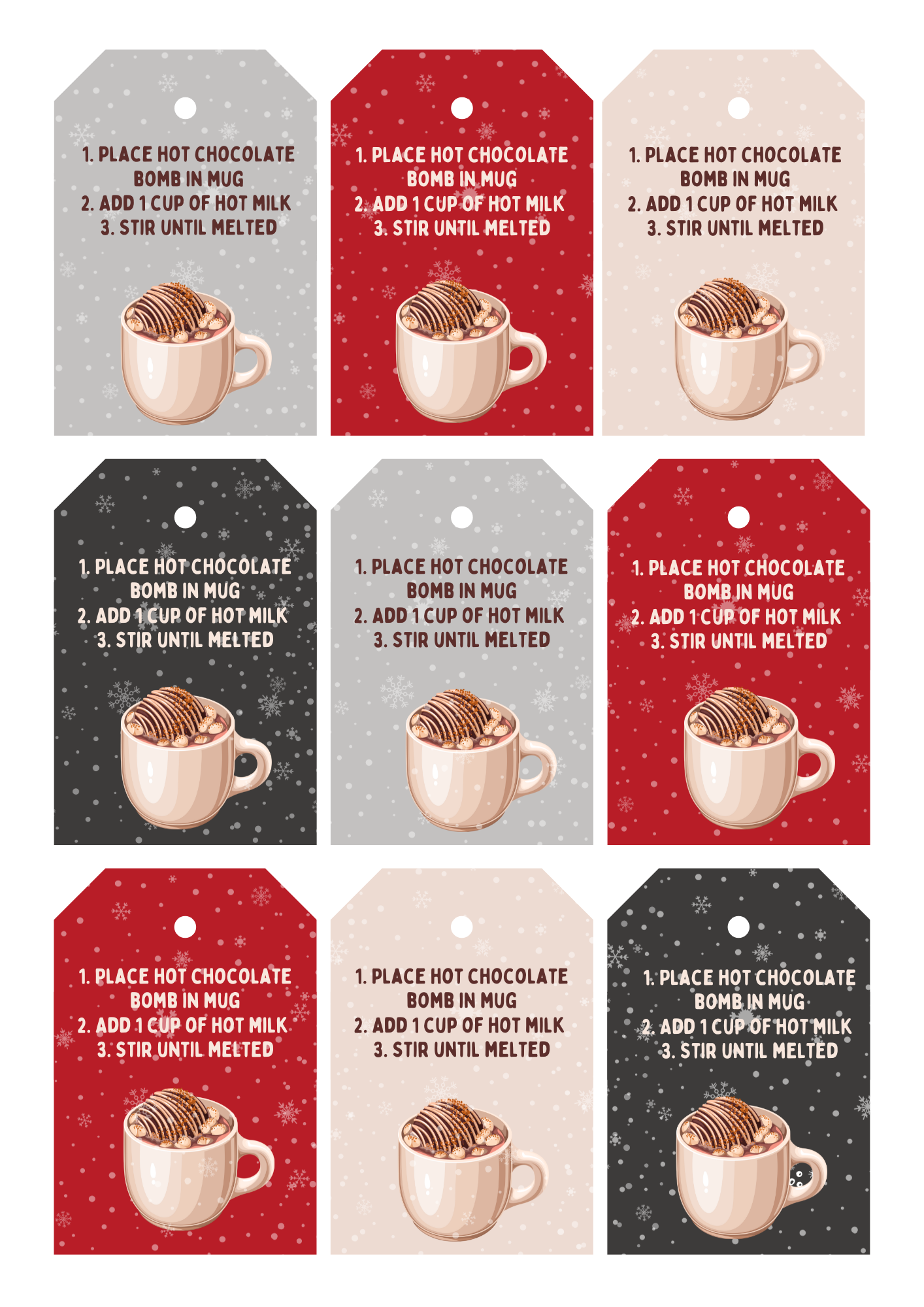 Free Printable Hot Cocoa Bomb Tags Christmas Free Printable Hot Cocoa Bomb Tags Christmas