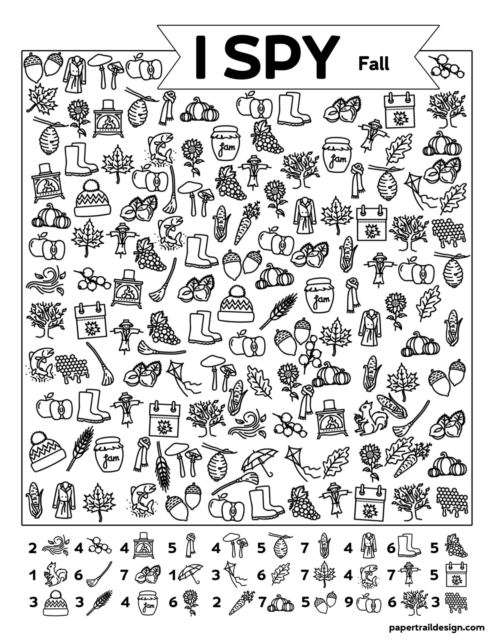 Free Printable I Spy Fall