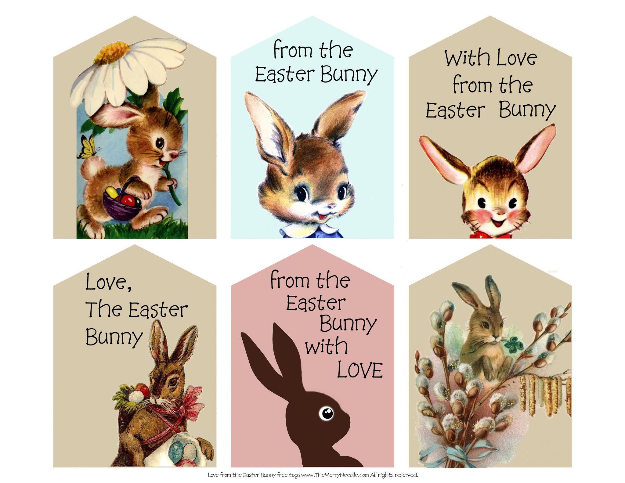 Free Printable Love Easter Bunny Tags