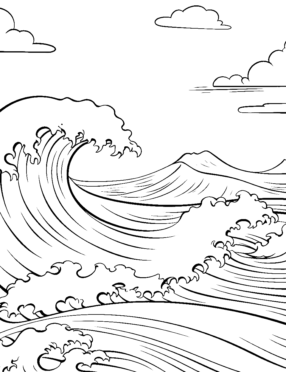 Free Printable Ocean Wave Template