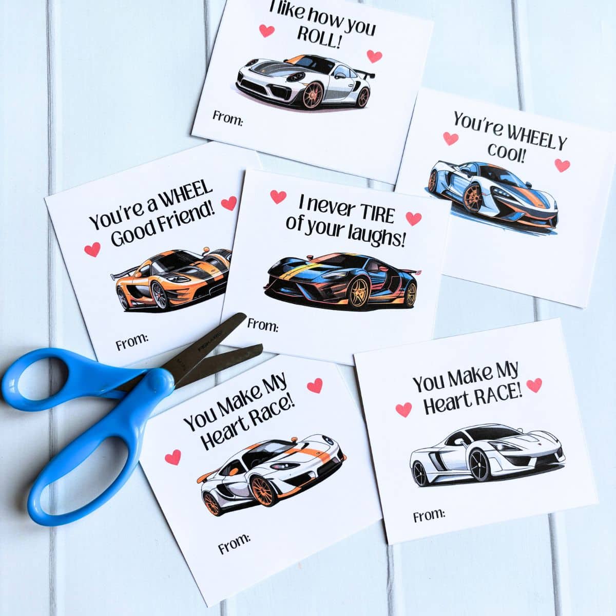 Free Printable Race Car Valentines