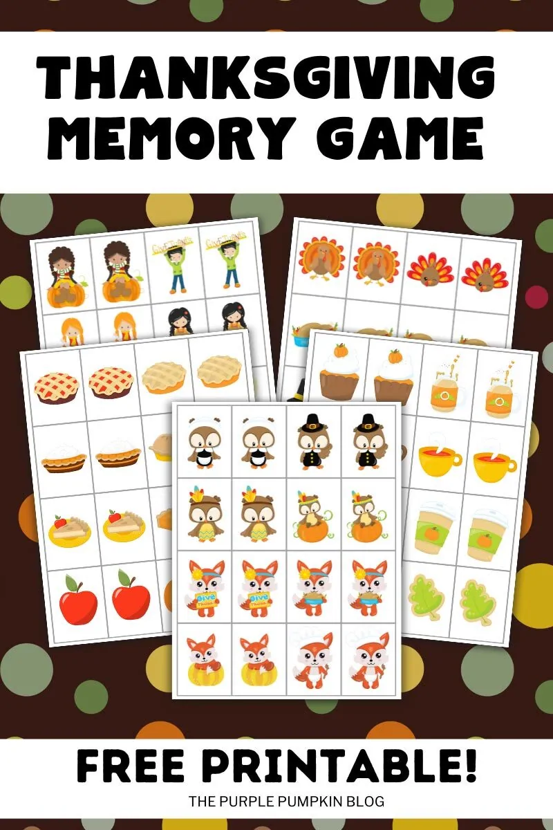 thanksgiving matching game free printable