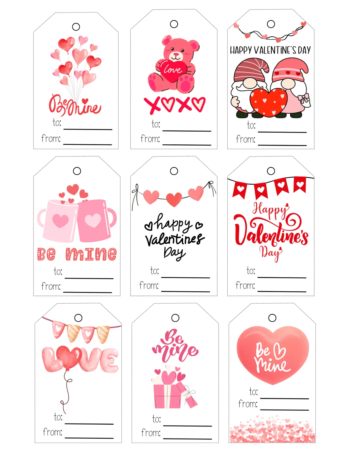 free printable valentine gift tag