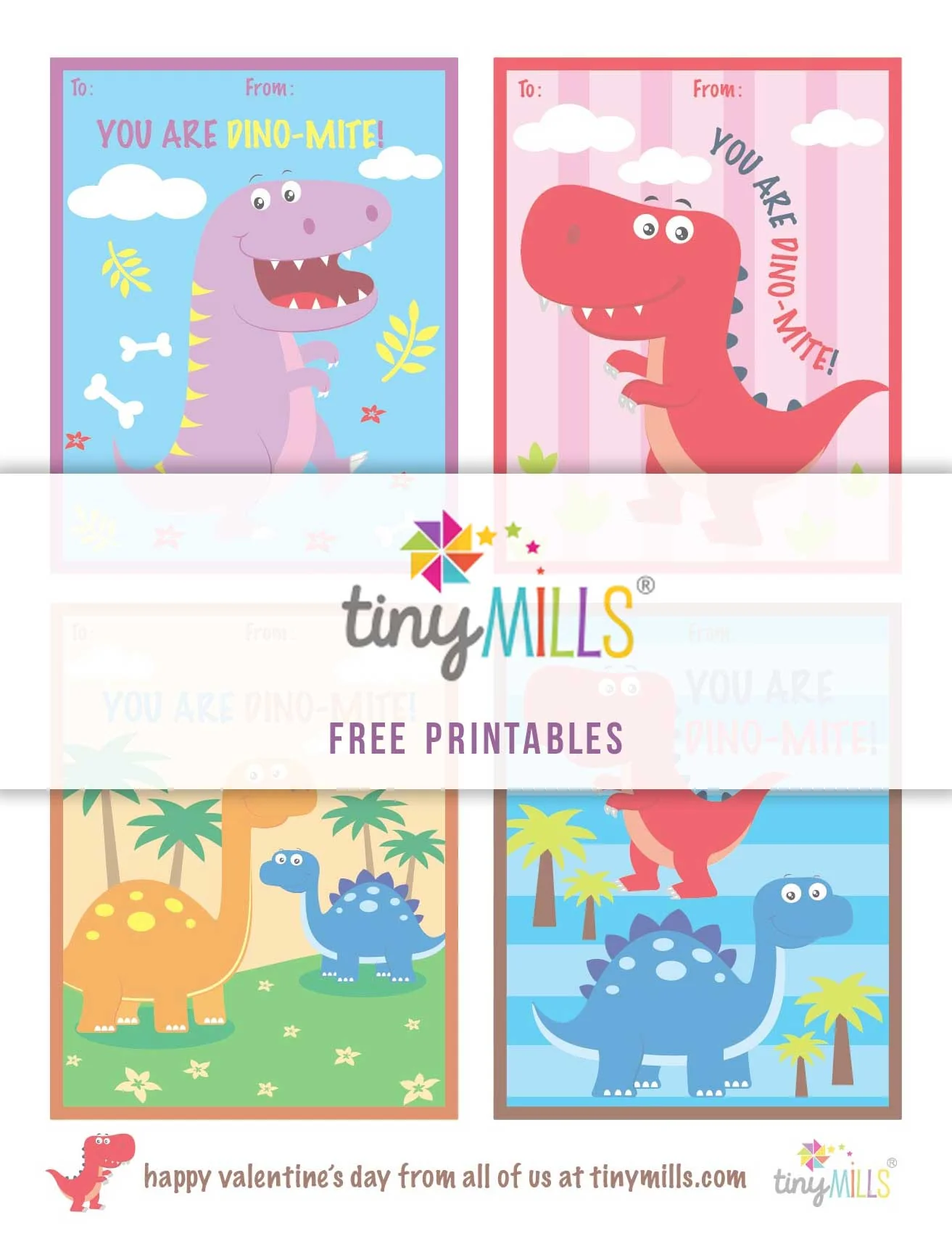 dinosaur valentine free printable