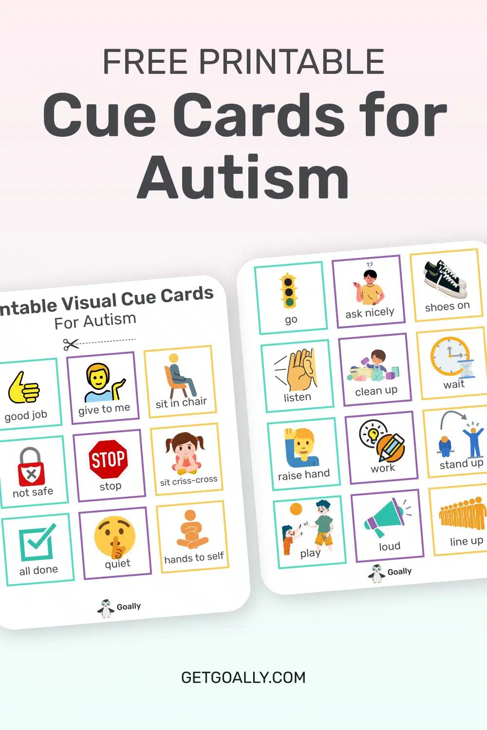Free Printable Visual Cue Cards For Autism