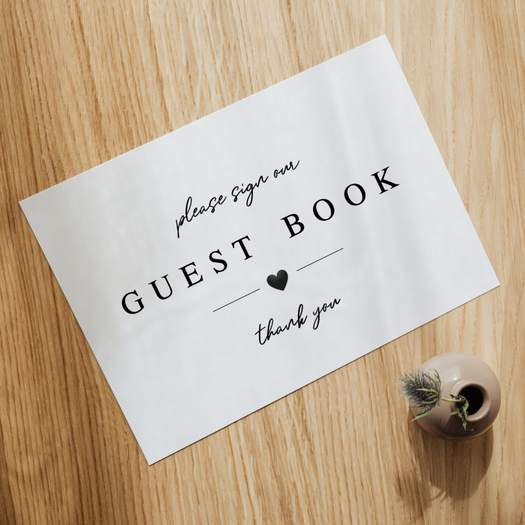 Free Printable Wedding Guest Book Signs