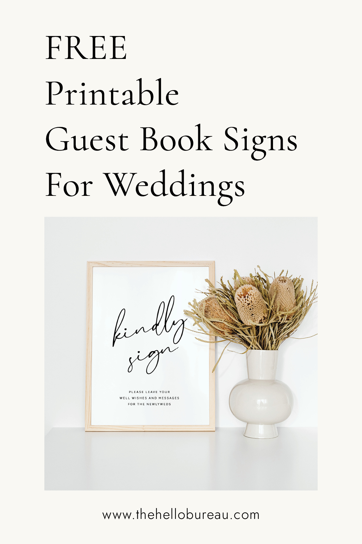 Free Printable Wedding Guest Book Signs