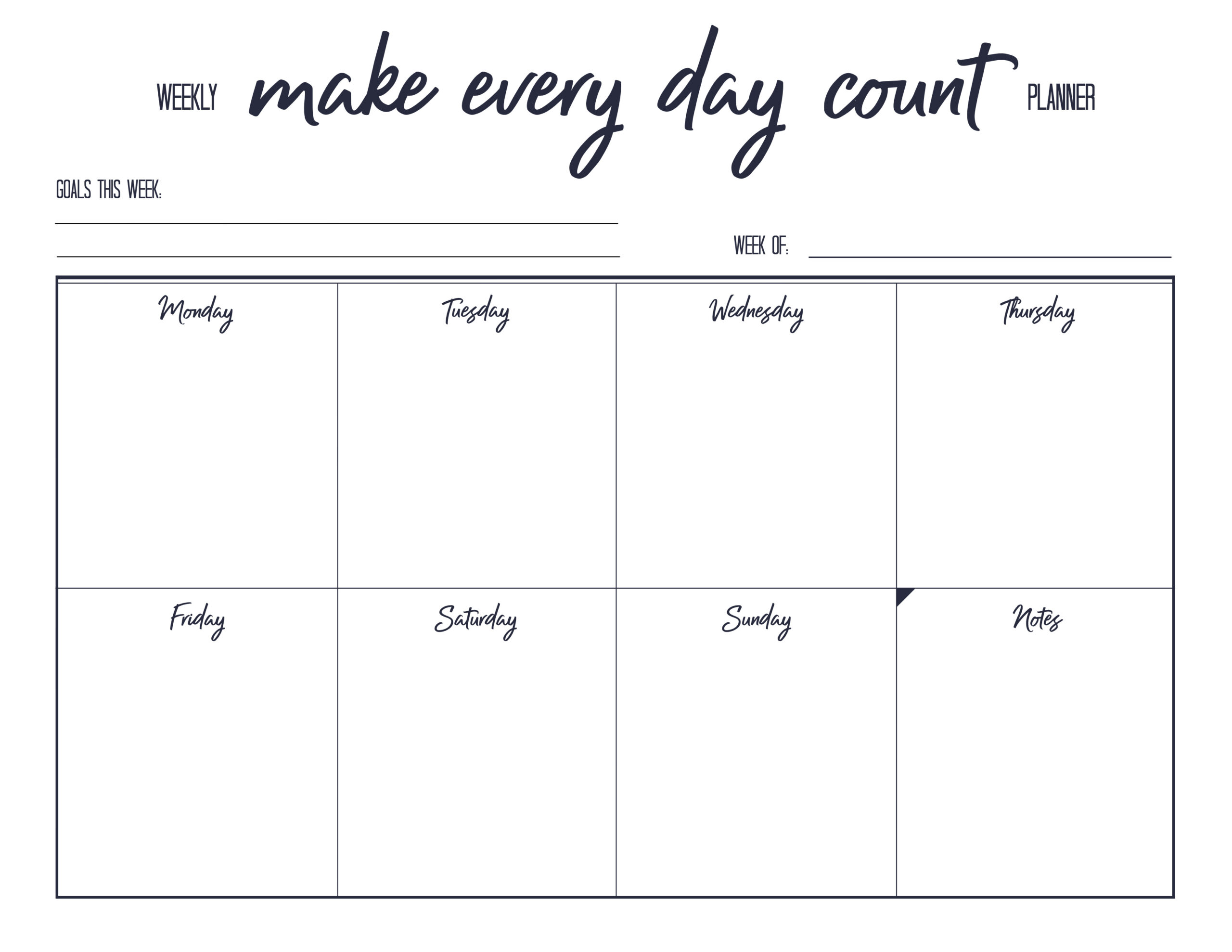 Free Printable Weekly Planner Free Printable Weekly Planner