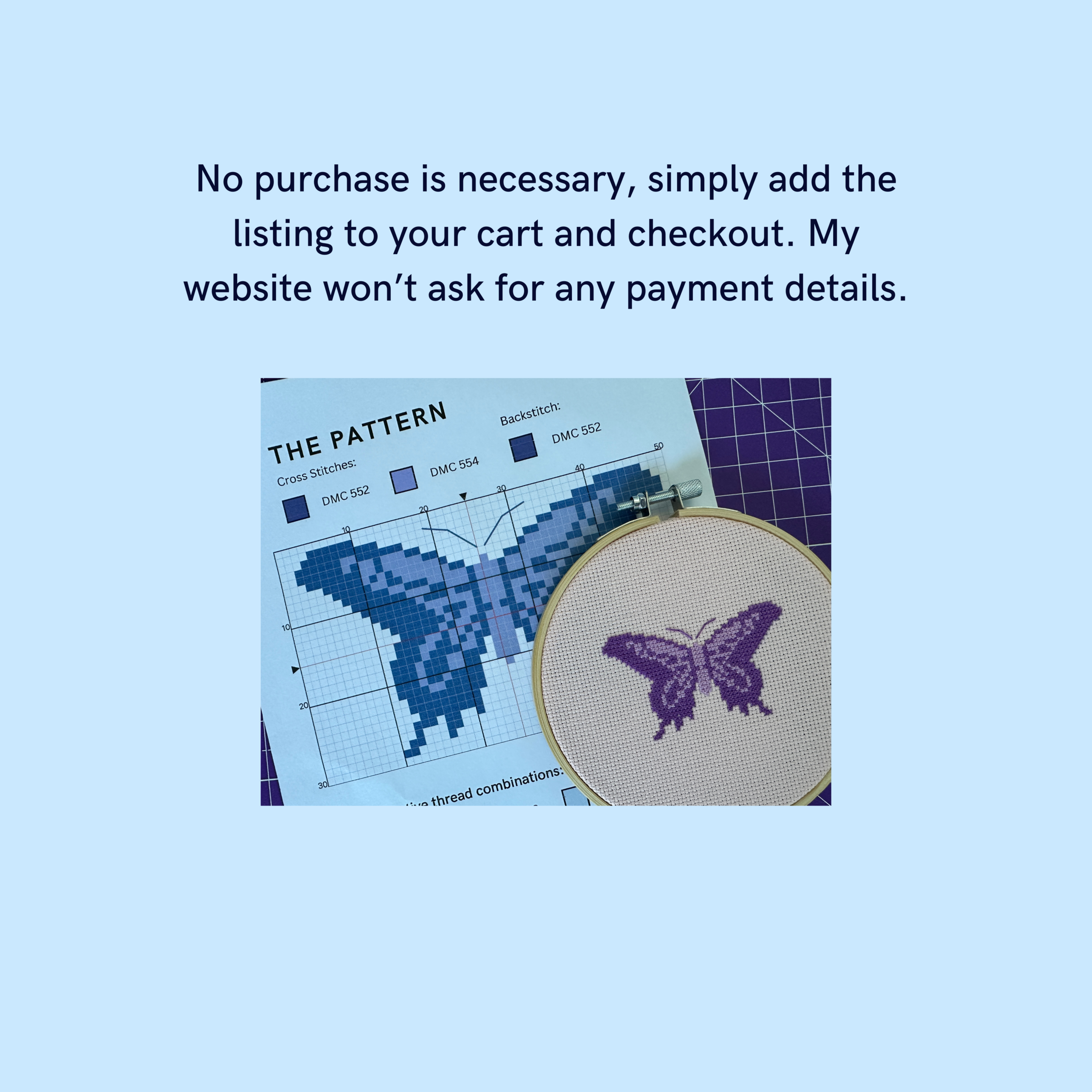 Free Purple Butterfly Cross Stitch Pattern