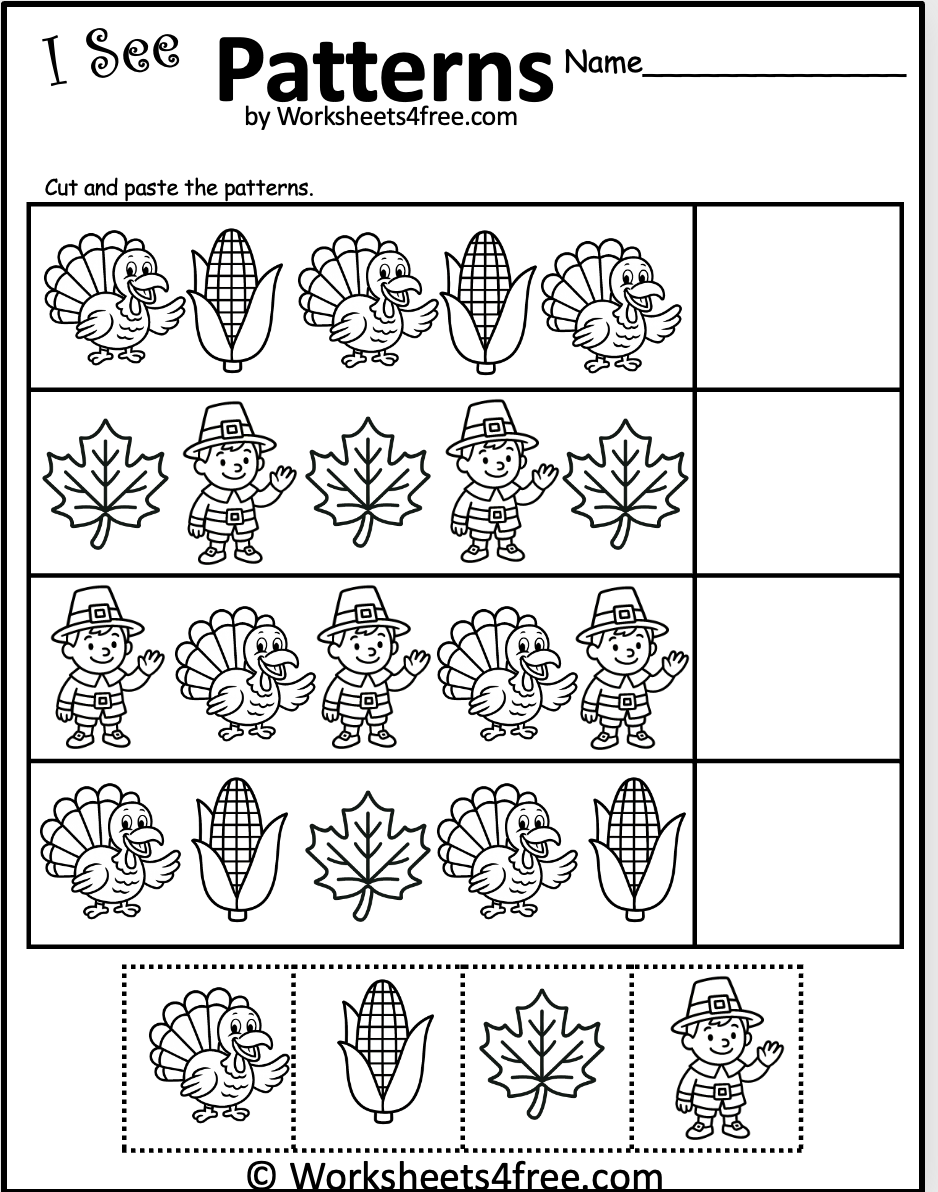 printable thanksgiving cut and paste