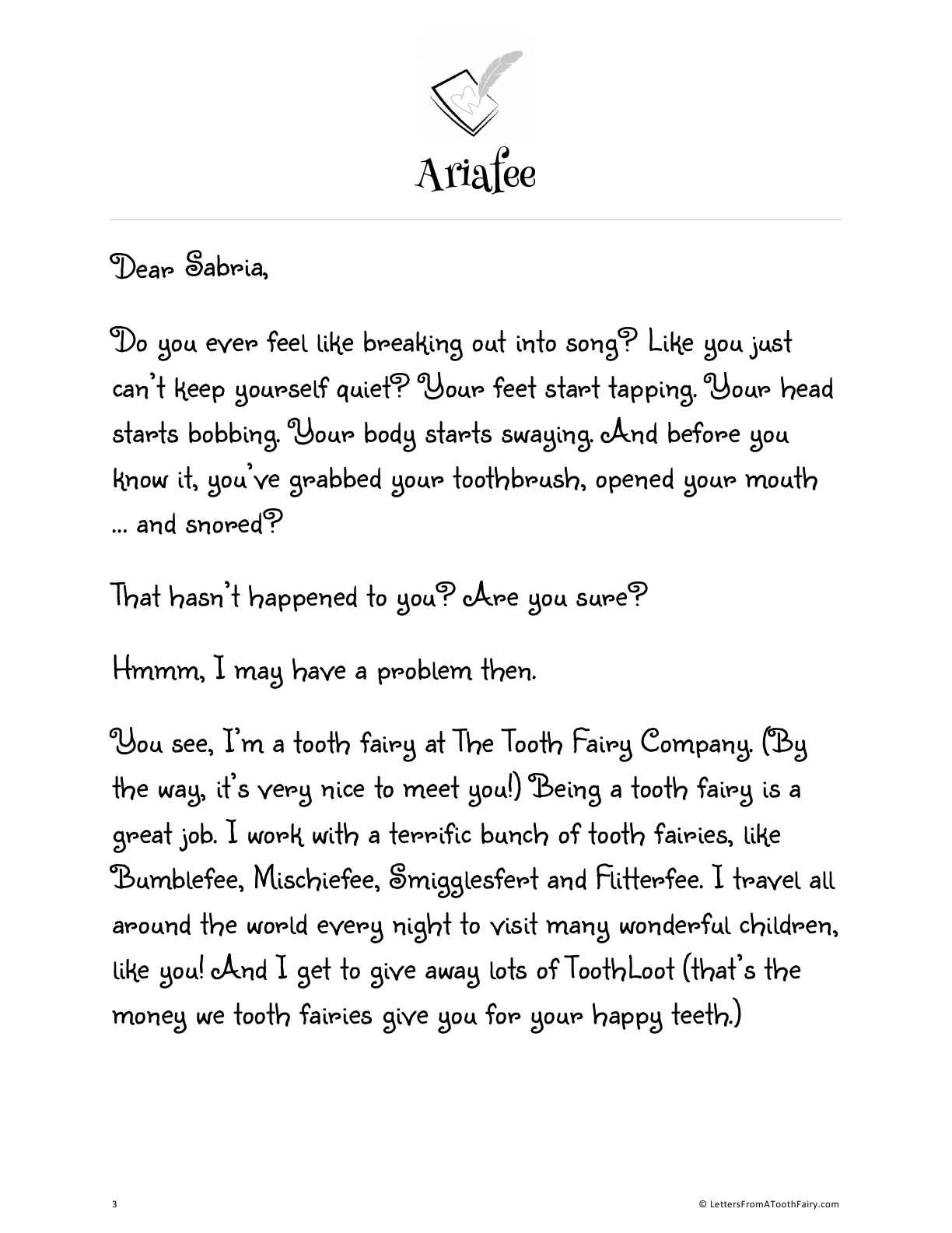 free printable fairy letters