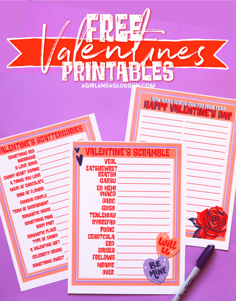 printable valentine games for adults