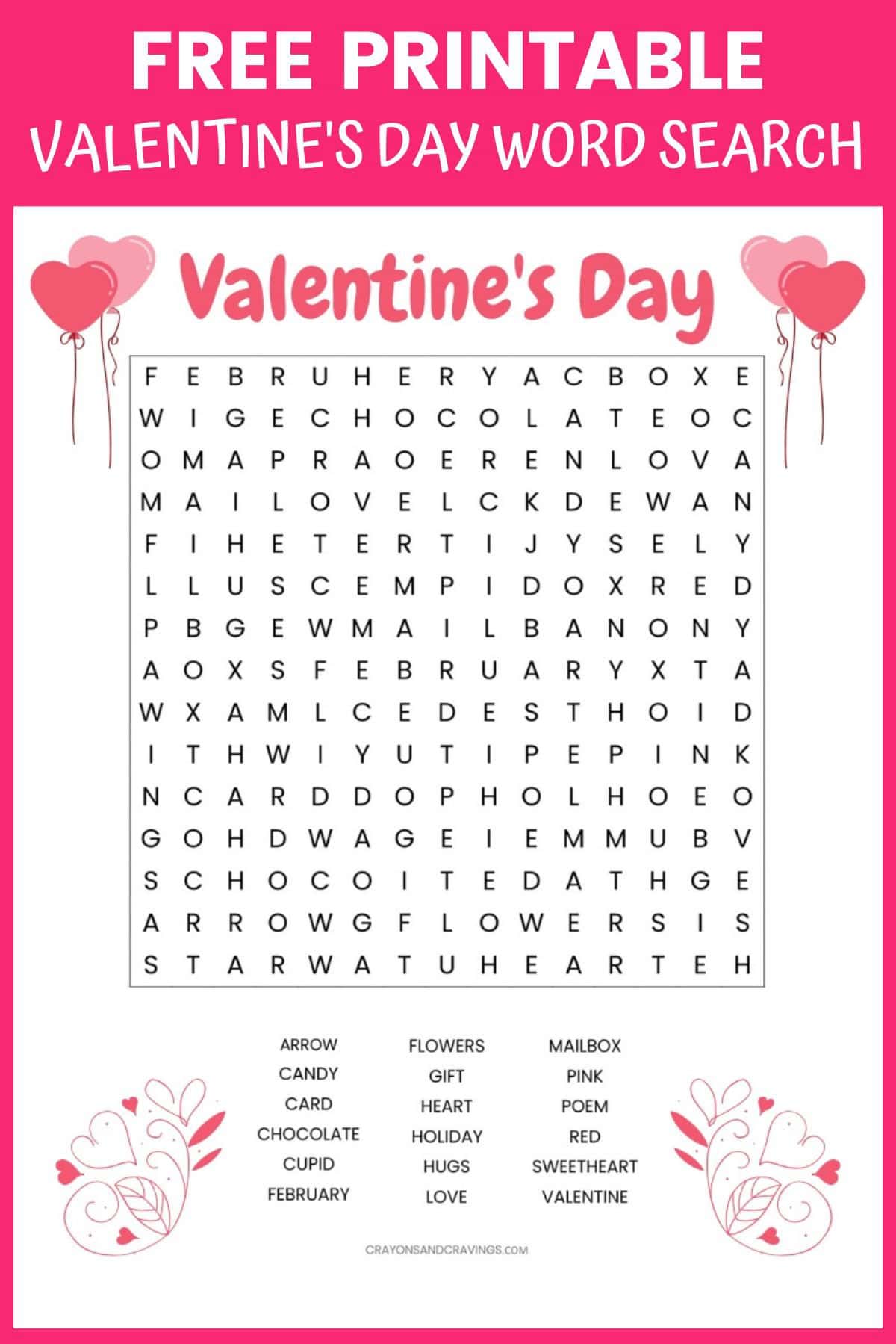 printable valentine worksheets