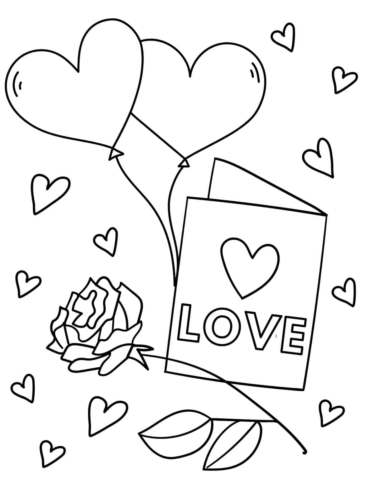 printable valentines day cards coloring pages