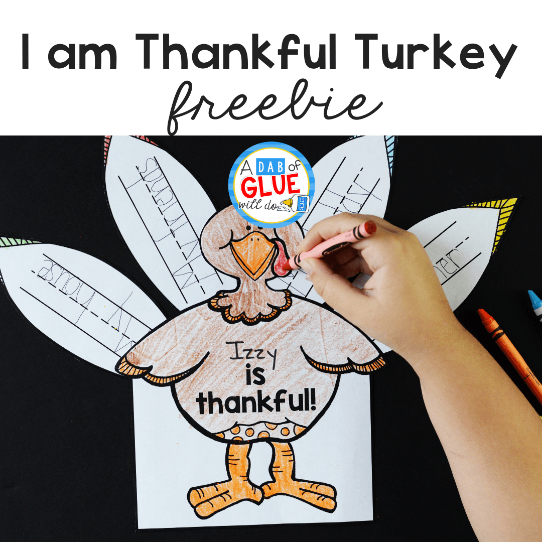 Freebie I Am Thankful Turkey