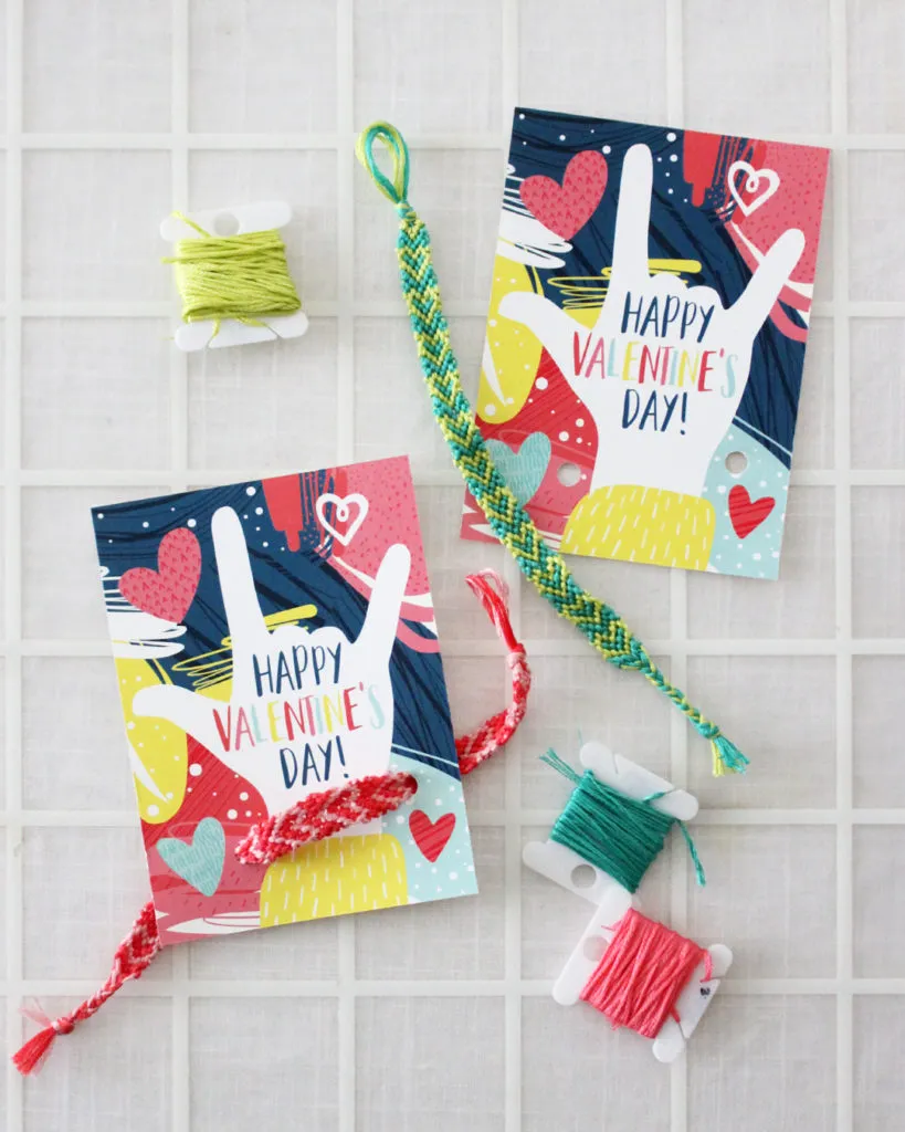 Friendship Bracelet Valentines Printable