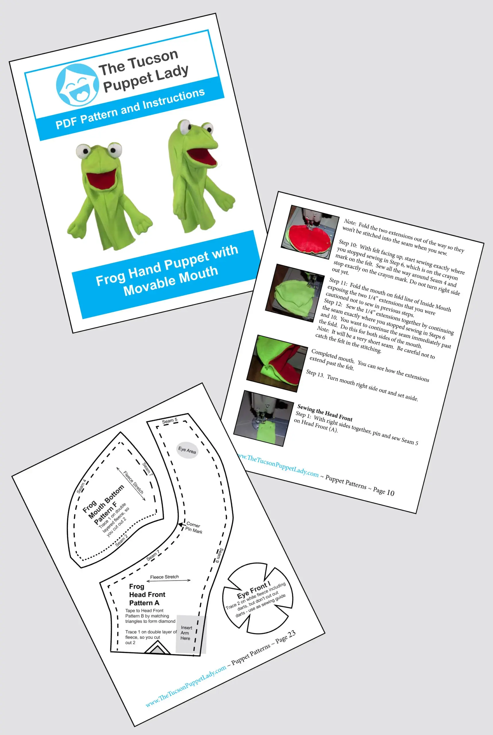 Frog Puppet Sewing Pattern