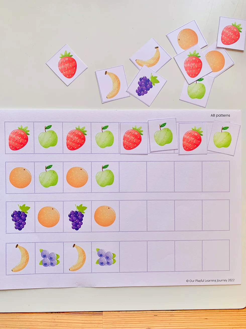 Fruity Fun Scissor Tracing Skills Printable And Patterning Cards For Kids