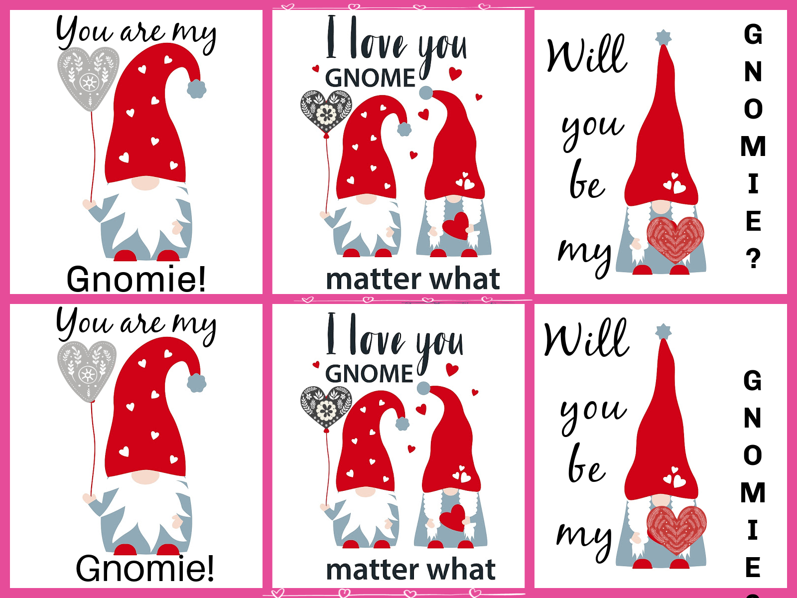 Fun Valentines Day Gnome Printables