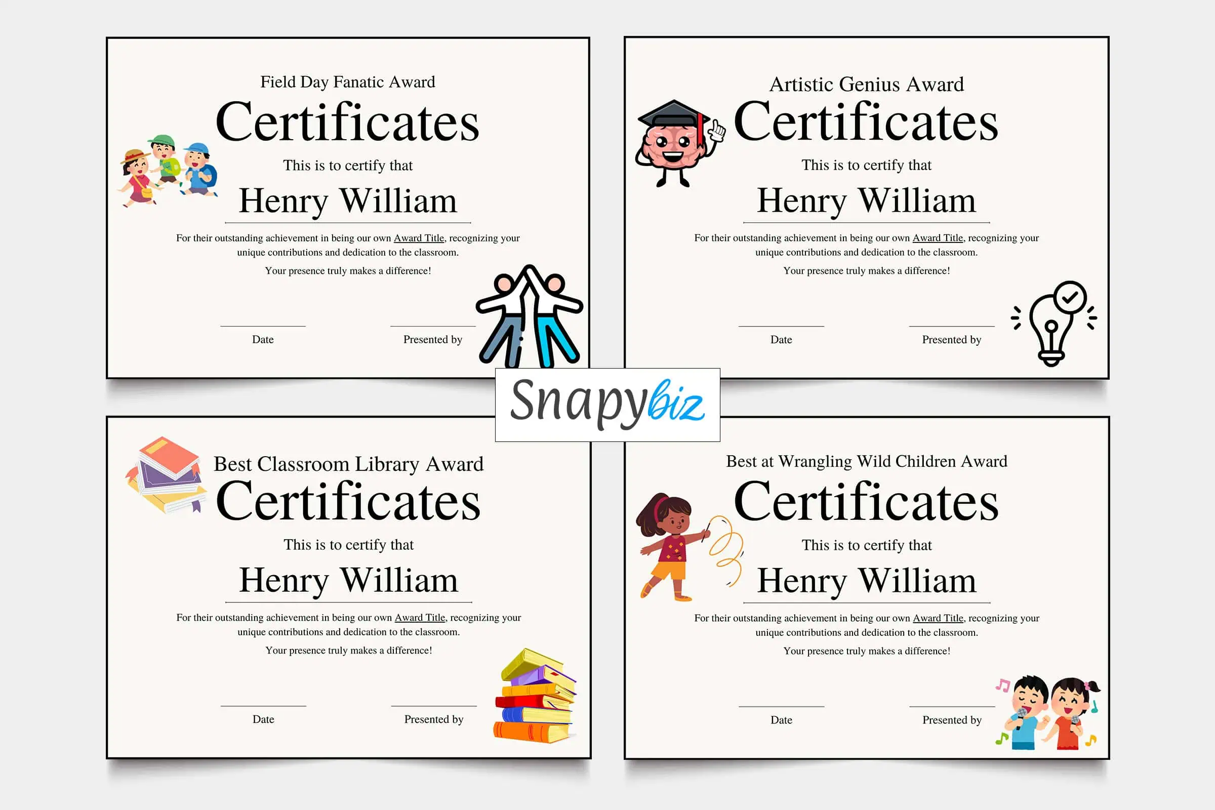 free printable funny awards