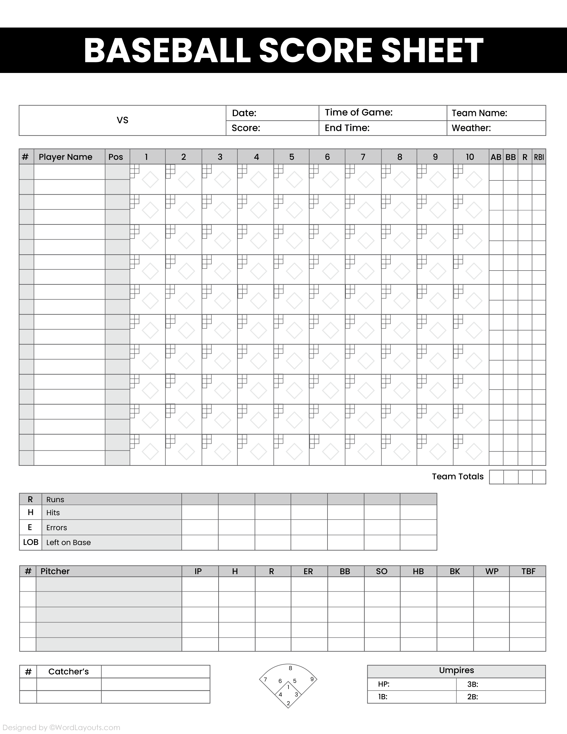 Game By Game Baseball Score Card Template Game By Game Baseball Score Card Template