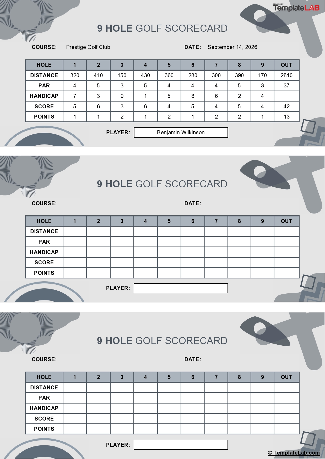 Golf Scorecard