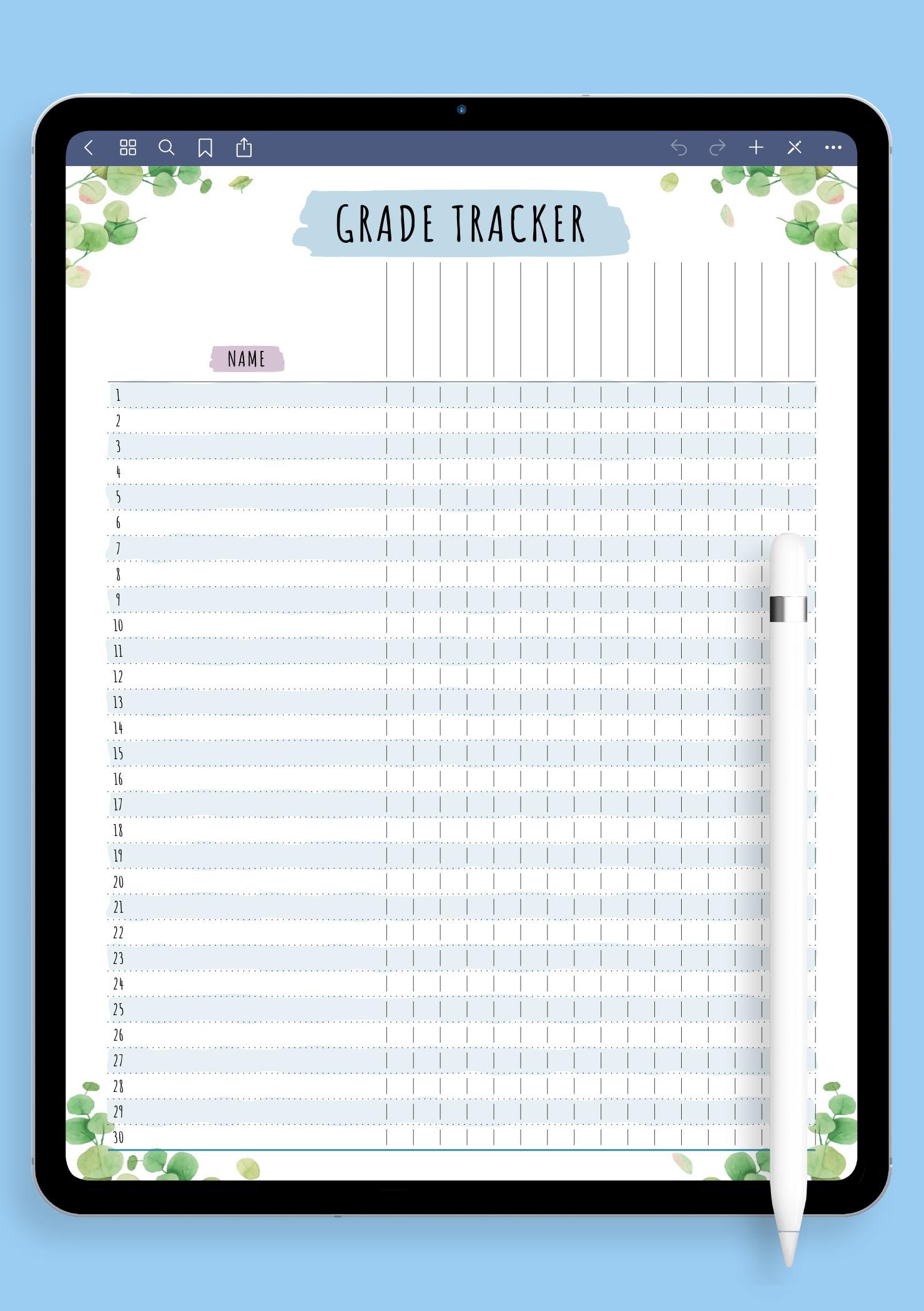 Gradebook Floral Style
