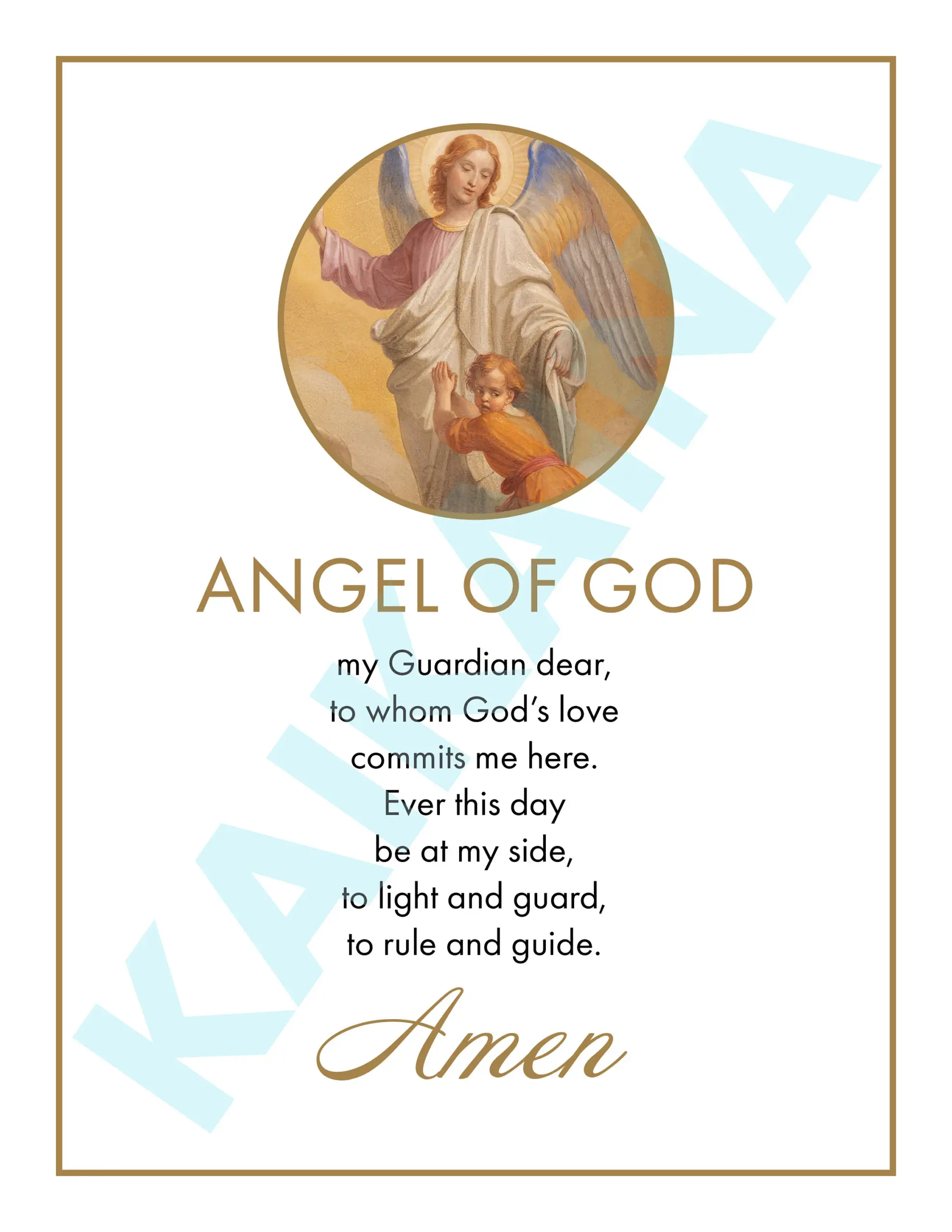 Guardian Angel Prayer 85 X 11 Poster
