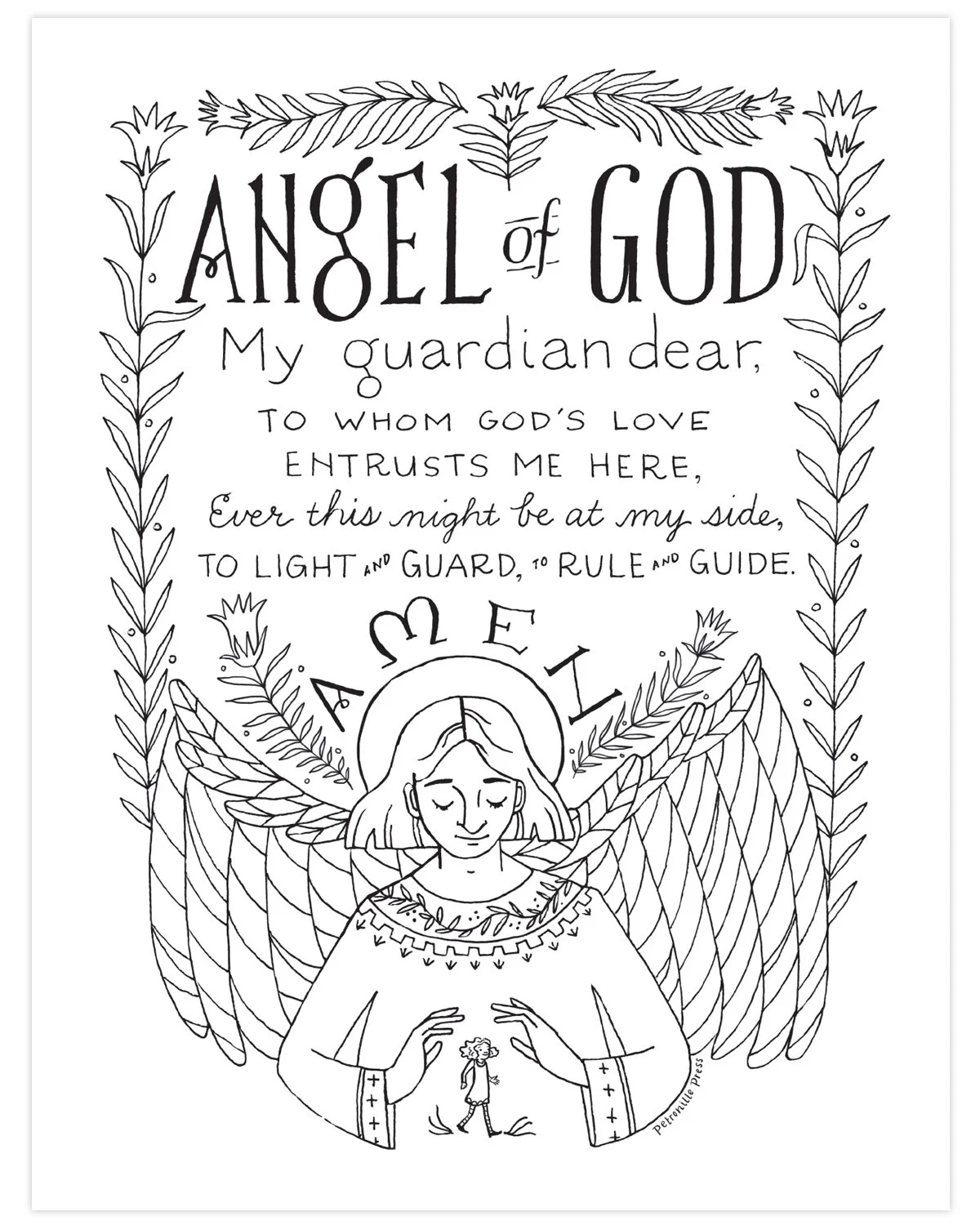 Guardian Angel Prayer Pdf Coloring Sheet