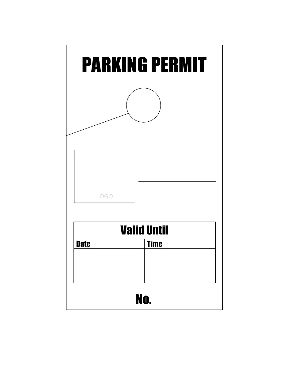 Hanging Parking Permit Tag Template